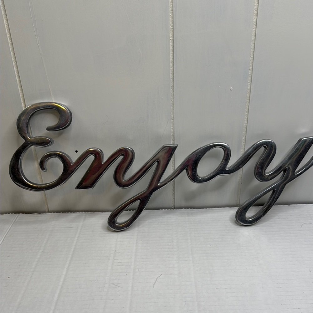 Silver Pewter Cursive Art Wall Decor